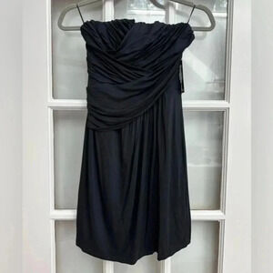 Express | Classic Ruched Top Black Strapless Cocktail Party Dress Size XS NWT